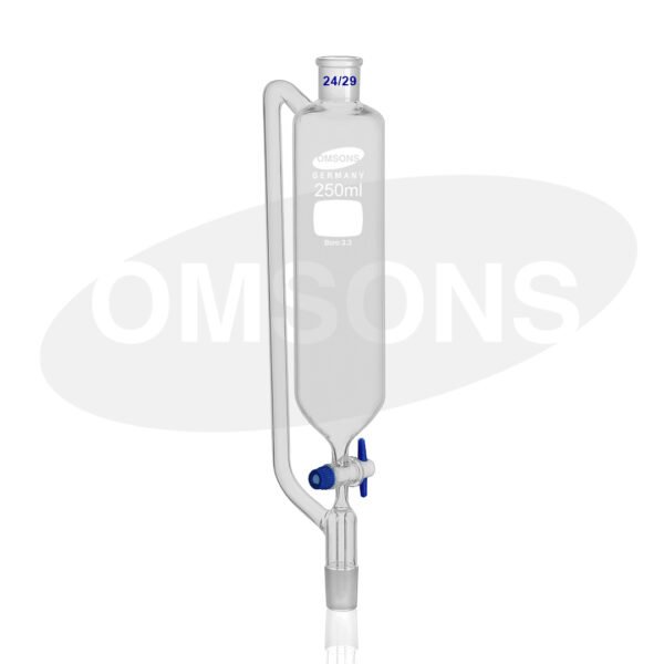 Pressure Equalizing Cylindrical Funnel With PTFE Stopcock & Socket