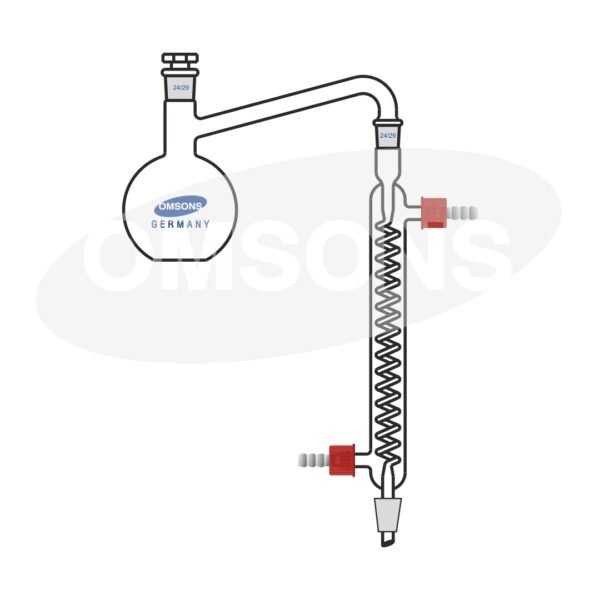 Distilling Apparatus With Graham Condenser Interchangeable Joints and Stopper