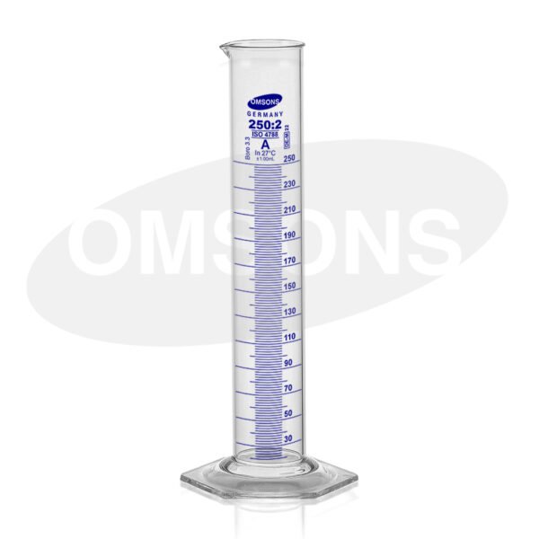 Measuring Cylinder Hexagonal Base Class A with Batch Certificate